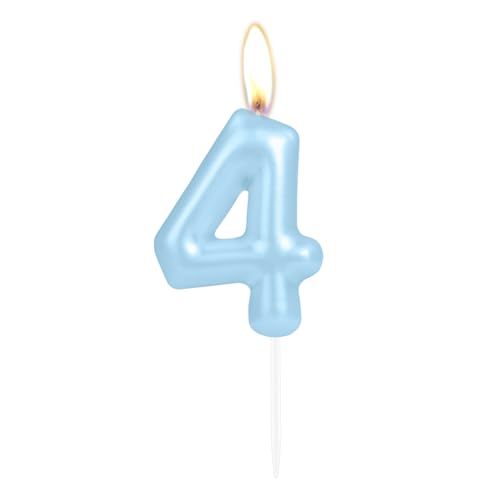 Funkelnde hellblaue Zahlenkerze zum 4. Geburtstag, Perlblau, Zahl 4, Kuchenkerze, Geburtstagskuchenaufsatz, Cupcake-Dekoration, Mädchen, Jungen, Hochzeitstag Funkelnde hellblaue Zahlenkerze zum 4. Geburtstag, Perlblau, Zahl 4, Kuchenkerze, Geburtstagskuchenaufsatz, Cupcake-Dekoration, Mädchen, Jungen, Hochzeitstag von mciskin
