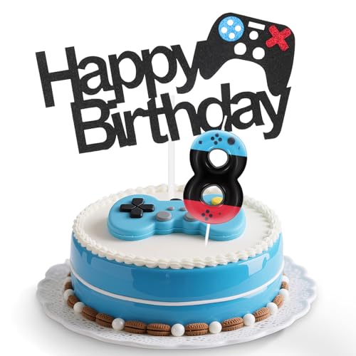 Game Controller 8 Geburtstagskerzen-Set, für Mädchen und Jungen, Dekoration zum 8. Geburtstag, blau-rote Zahl 8 Kerze für Kuchen, Game-Controller-Kuchenaufsatz für Geburtstag Game Controller 8 Geburtstagskerzen-Set, für Mädchen und Jungen, Dekoration zum 8. Geburtstag, blau-rote Zahl 8 Kerze für Kuchen, Game-Controller-Kuchenaufsatz für Geburtstag von mciskin