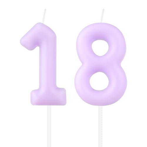 Geburtstagskerzen mit Macaron-Zahlen, Pastellviolett, 18. Geburtstag, Macaron-Kerzen, lila Zahl 18, Kerze für Kuchen, Macaron-Kuchenkerzen, Kuchendekoration für Mädchen und Jungen, 18. Geburtstag, Geburtstagskerzen mit Macaron-Zahlen, Pastellviolett, 18. Geburtstag, Macaron-Kerzen, lila Zahl 18, Kerze für Kuchen, Macaron-Kuchenkerzen, Kuchendekoration für Mädchen und Jungen, 18. Geburtstag, von mciskin