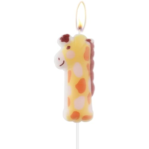 Giraffenkerzen für den ersten Geburtstag, Tier-Geburtstagskerzen, Giraffen-Druck, Zahl 1, für Mädchen und Jungen, Dekoration für Mädchen und Jungen, Tiermotive, Geburtstagsparty-Dekorationen Giraffenkerzen für den ersten Geburtstag, Tier-Geburtstagskerzen, Giraffen-Druck, Zahl 1, für Mädchen und Jungen, Dekoration für Mädchen und Jungen, Tiermotive, Geburtstagsparty-Dekorationen von mciskin