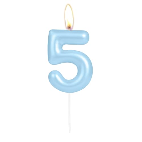 Glitzernde hellblaue Zahlenkerze zum 1. Geburtstag, Perlblau, Zahl 5, Kuchenkerze, Geburtstagskuchenaufsatz, Cupcake-Dekoration, Mädchen, Jungen, Hochzeitstag Glitzernde hellblaue Zahlenkerze zum 1. Geburtstag, Perlblau, Zahl 5, Kuchenkerze, Geburtstagskuchenaufsatz, Cupcake-Dekoration, Mädchen, Jungen, Hochzeitstag von mciskin