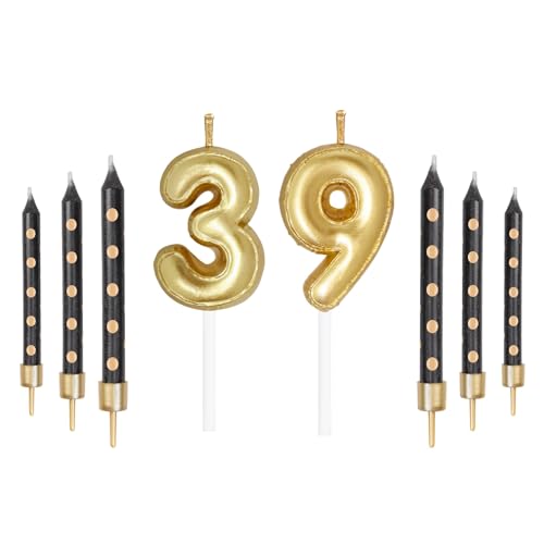Schwarz Gold 3th Geburtsta9g Kerzen, Gold Zahl 3 Ker9zen für Kuchen, Mädchen Jungen 39th Geburtstag Dekorationen, Schwarze Kerzen, Black Gold Kerzen Kuchen Topper für Geburtstag Party Dekor Hochzeit Schwarz Gold 3th Geburtsta9g Kerzen, Gold Zahl 3 Ker9zen für Kuchen, Mädchen Jungen 39th Geburtstag Dekorationen, Schwarze Kerzen, Black Gold Kerzen Kuchen Topper für Geburtstag Party Dekor Hochzeit von mciskin