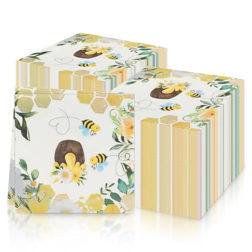 20 Stück Honeybee Party-Papierservietten, Blumen-Cocktail-Servietten, Dinner-Servietten, Bienen-Party-Papierservietten, Geschirr für Geburtstag, Hochzeitstag, Dekorationen 20 Stück Honeybee Party-Papierservietten, Blumen-Cocktail-Servietten, Dinner-Servietten, Bienen-Party-Papierservietten, Geschirr für Geburtstag, Hochzeitstag, Dekorationen von mciskin