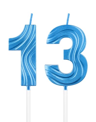 Kerze mit der Zahl 13, saphirblaue Kerze zum 13. Geburtstag, tiefblaue Kuchenkerzen, Dekorationen für Abschlussfeier, Geburtstag, Jahrestag, Feier, Topper Supplies Kerze mit der Zahl 13, saphirblaue Kerze zum 13. Geburtstag, tiefblaue Kuchenkerzen, Dekorationen für Abschlussfeier, Geburtstag, Jahrestag, Feier, Topper Supplies von mciskin