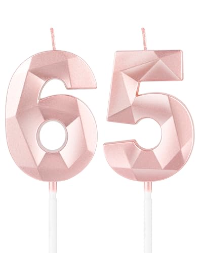 Rose Gold 65 Geburtstag Kerzen, 3D Nummer 65 Kerze für Kuchen, Frauen 65 Geburtstag Dekorationen, Roségold 65 Kerze Kuchen Topper für Mädchen Frauen Haar ihn Geburtstagsfeier Hochzeit Rose Gold 65 Geburtstag Kerzen, 3D Nummer 65 Kerze für Kuchen, Frauen 65 Geburtstag Dekorationen, Roségold 65 Kerze Kuchen Topper für Mädchen Frauen Haar ihn Geburtstagsfeier Hochzeit von mciskin