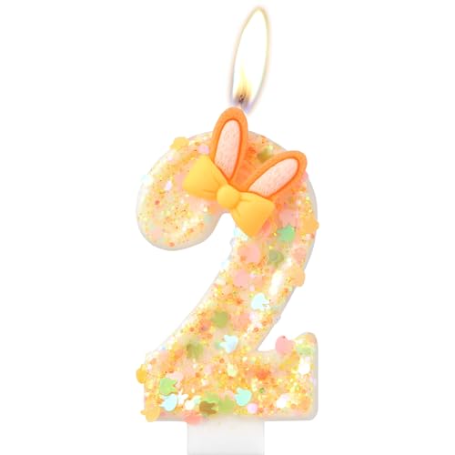 Kaninchen Nummer 2nd Kerzen, Mädchen 2nd Geburtstagskerzen, Bunny Kerzen für Kuchen, Bunny themed Geburtstagstorte Dekor, Orange Geburtstagskerze Kuchen Topper für Jungen Mädchen Geburtstagsparty Kaninchen Nummer 2nd Kerzen, Mädchen 2nd Geburtstagskerzen, Bunny Kerzen für Kuchen, Bunny themed Geburtstagstorte Dekor, Orange Geburtstagskerze Kuchen Topper für Jungen Mädchen Geburtstagsparty von mciskin