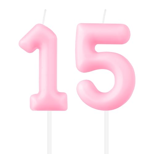 Macaron-Zahlen-Geburtstagskerzen, Pastellrosa, 15. Geburtstag, Macaron-Rosa, Zahl 15, Kerze für Kuchen, Macaron-Kuchenkerzen, Kuchendekoration für Mädchen, Jungen, 15. Geburtstag, Dekoration, Macaron-Zahlen-Geburtstagskerzen, Pastellrosa, 15. Geburtstag, Macaron-Rosa, Zahl 15, Kerze für Kuchen, Macaron-Kuchenkerzen, Kuchendekoration für Mädchen, Jungen, 15. Geburtstag, Dekoration, von mciskin