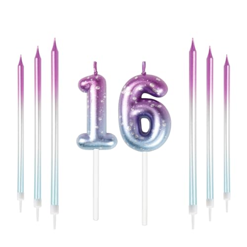 Mciskin 16th Birthday Number Kerzen Dekorationen Bunte 16 Kerze mit Rosa Lila Lange Kerzen Kuchen Kerzen Kuchen Topper Dekorationen für Jungen Mädchen Männer Frauen Geburtstagsfeier Hochzeit Jubiläum Mciskin 16th Birthday Number Kerzen Dekorationen Bunte 16 Kerze mit Rosa Lila Lange Kerzen Kuchen Kerzen Kuchen Topper Dekorationen für Jungen Mädchen Männer Frauen Geburtstagsfeier Hochzeit Jubiläum von mciskin
