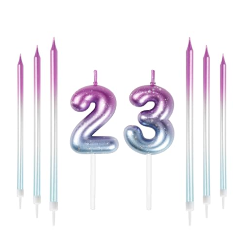 Mciskin 23th Birthday Number Kerzen Dekorationen Bunte 23 Kerze mit Rosa Lila Lange Kerzen Kuchen Kerzen Kuchen Topper Dekorationen für Jungen Mädchen Männer Frauen Geburtstagsfeier Hochzeit Jubiläum Mciskin 23th Birthday Number Kerzen Dekorationen Bunte 23 Kerze mit Rosa Lila Lange Kerzen Kuchen Kerzen Kuchen Topper Dekorationen für Jungen Mädchen Männer Frauen Geburtstagsfeier Hochzeit Jubiläum von mciskin