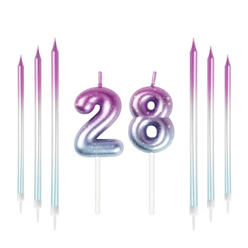 Mciskin 28th Birthday Number Kerzen Dekorationen Bunte 28 Kerze mit Rosa Lila Lange Kerzen Kuchen Kerzen Kuchen Topper Dekorationen für Jungen Mädchen Männer Frauen Geburtstagsfeier Hochzeit Jubiläum Mciskin 28th Birthday Number Kerzen Dekorationen Bunte 28 Kerze mit Rosa Lila Lange Kerzen Kuchen Kerzen Kuchen Topper Dekorationen für Jungen Mädchen Männer Frauen Geburtstagsfeier Hochzeit Jubiläum von mciskin