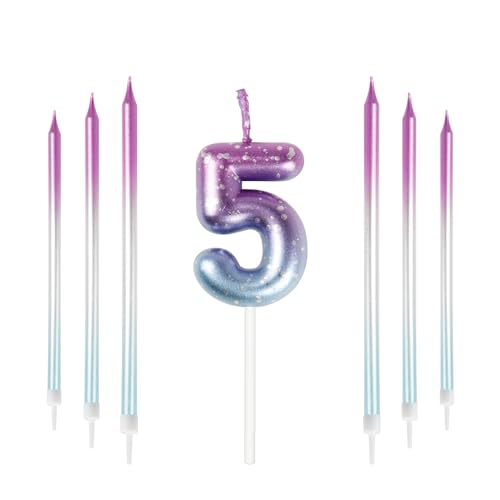 Mciskin Bunte Zahlenkerzen, Kerze für Kuchen, Geburtstagskerzen, Hochzeitsdekorationen, Partykerzen, Geburtstagskerzen für 5 Jahre, Jungen, Mädchen, Tortenaufsatz, Geburtstagskerzen Nummer 5 Mciskin Bunte Zahlenkerzen, Kerze für Kuchen, Geburtstagskerzen, Hochzeitsdekorationen, Partykerzen, Geburtstagskerzen für 5 Jahre, Jungen, Mädchen, Tortenaufsatz, Geburtstagskerzen Nummer 5 von mciskin