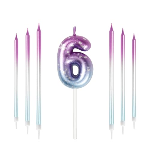 Mciskin Bunte Zahlenkerzen, Kerze für Kuchen, Geburtstagskerzen, Hochzeitsdekorationen, Partykerzen, Geburtstagskerzen für 6 Jahre, Jungen, Mädchen, Tortenaufsatz, Geburtstagskerzen Nummer 6 Mciskin Bunte Zahlenkerzen, Kerze für Kuchen, Geburtstagskerzen, Hochzeitsdekorationen, Partykerzen, Geburtstagskerzen für 6 Jahre, Jungen, Mädchen, Tortenaufsatz, Geburtstagskerzen Nummer 6 von mciskin