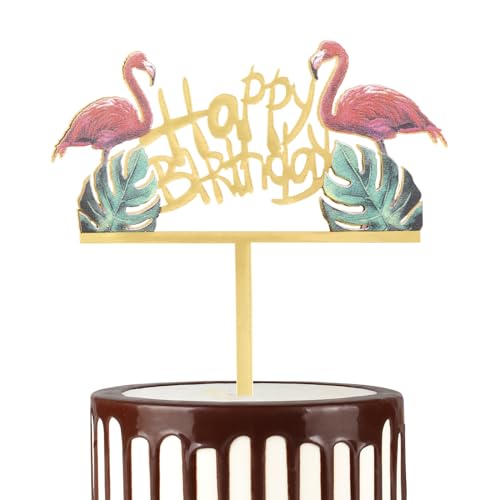 Mciskin Cartoon Happy Birthday Cake Topper Multicolor Acryl Cupcake Topper für Geburtstagsfeier Gold Cake Topper Happy Birthday für Mädchen oder Jungen Babys Gold Thema Kuchen Dekorationen Supplies von mciskin