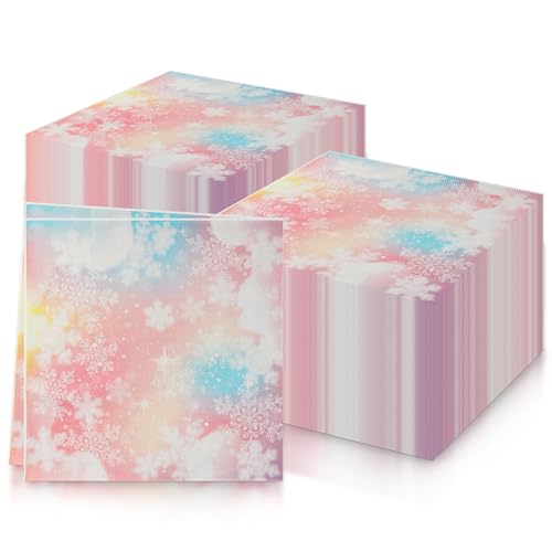 Pinke Schneeflocken-Servietten, Eiskönigin-Papierservietten, weiche Cocktailservietten Dinner Servietten, rosa Schneepapierservietten, Seidenpapier für Weihnachten Geburtstag Tischdekoration Pinke Schneeflocken-Servietten, Eiskönigin-Papierservietten, weiche Cocktailservietten Dinner Servietten, rosa Schneepapierservietten, Seidenpapier für Weihnachten Geburtstag Tischdekoration von mciskin