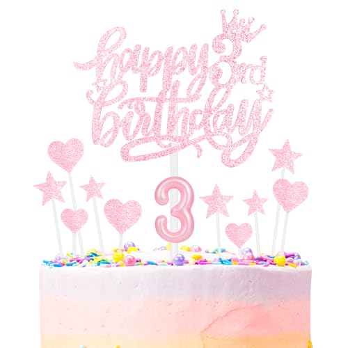 Rosa Geburtstagskerzen, Rosa Zahl 3 Kerzen für Kuchen, Rosa 3rd Kuchen Toppers, Mädchen Jungen 3rd Geburtstag Dekorationen, Rosa Kerzen Kuchen Toppers für Mädchen Jungen Geburtstagsparty Dekorationen Rosa Geburtstagskerzen, Rosa Zahl 3 Kerzen für Kuchen, Rosa 3rd Kuchen Toppers, Mädchen Jungen 3rd Geburtstag Dekorationen, Rosa Kerzen Kuchen Toppers für Mädchen Jungen Geburtstagsparty Dekorationen von mciskin