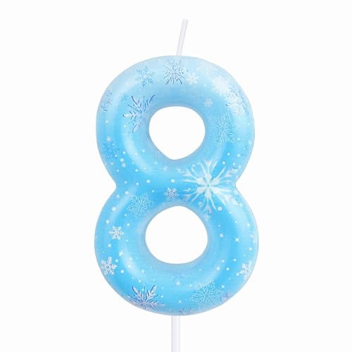 Schneeflocke Zahl Geburtstagskerzen, Blau Weiß 8 Geburtstag Kerze für Kuchen Mädchen, Frozen Nummer 8 Kerzen, Weiß Snow Candle Cake Topper für Frozen Themed Geburtstag Dekorationen Party Schneeflocke Zahl Geburtstagskerzen, Blau Weiß 8 Geburtstag Kerze für Kuchen Mädchen, Frozen Nummer 8 Kerzen, Weiß Snow Candle Cake Topper für Frozen Themed Geburtstag Dekorationen Party von mciskin