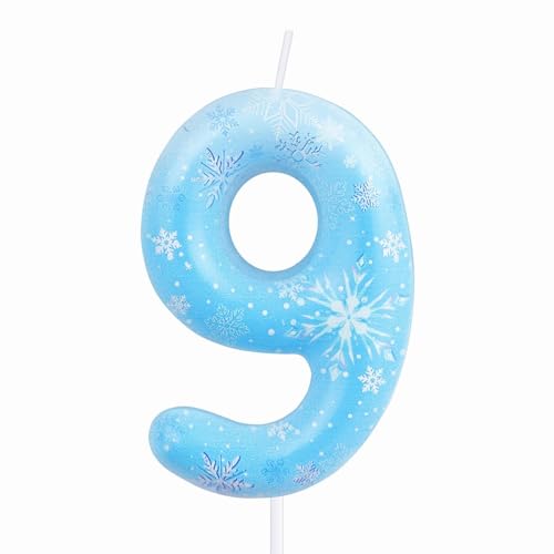 Schneeflocke Zahl Geburtstagskerzen, Blau Weiß 9 Geburtstag Kerze für Kuchen Mädchen, Frozen Nummer 9 Kerzen, Weiß Frozen Snow Candle Cake Topper für Frozen Themed Geburtstag Dekorationen Party Schneeflocke Zahl Geburtstagskerzen, Blau Weiß 9 Geburtstag Kerze für Kuchen Mädchen, Frozen Nummer 9 Kerzen, Weiß Frozen Snow Candle Cake Topper für Frozen Themed Geburtstag Dekorationen Party von mciskin