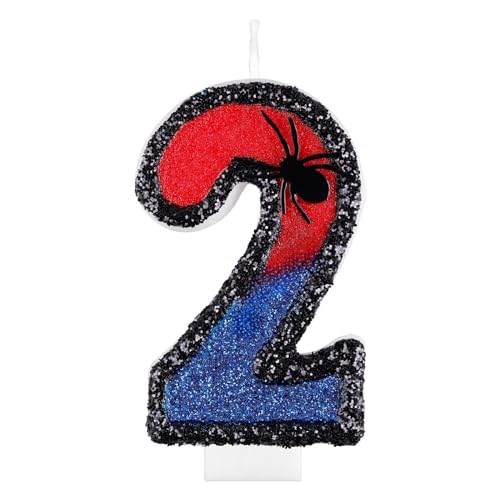 Spider Geburtstagskerzen mit der Zahl 2, Dekoration zum 2. Geburtstag,Geburtstagskerzen für Kuchen, Cupcakes, Kerzen für Kinder, Jungen, Mann, Party-Dekorationen Spider Geburtstagskerzen mit der Zahl 2, Dekoration zum 2. Geburtstag,Geburtstagskerzen für Kuchen, Cupcakes, Kerzen für Kinder, Jungen, Mann, Party-Dekorationen von mciskin