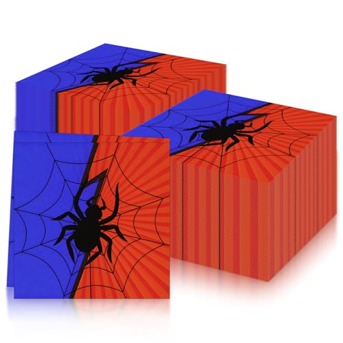Spinnen-Servietten, blau-rote Papierservietten, weiche Recycling-Papierservietten, Spinnen-Papierservietten, Seidenpapier für Spinnen-Partys, Tischdekorationen, Spinnen-Servietten für Mädchen, Jungen Spinnen-Servietten, blau-rote Papierservietten, weiche Recycling-Papierservietten, Spinnen-Papierservietten, Seidenpapier für Spinnen-Partys, Tischdekorationen, Spinnen-Servietten für Mädchen, Jungen von mciskin