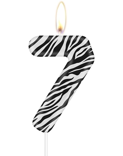 Zebra Geburtstagszahl Kerzen, Zebra 7 Geburtstagskerzen, Schwarze weiße Streifen Nummer 7 Kerze für Kuchen, Dschungel Tier Thema für Mädchen Jungen 7th Geburtstagsparty Dekorationen, Zebra zahl Kerzen Zebra Geburtstagszahl Kerzen, Zebra 7 Geburtstagskerzen, Schwarze weiße Streifen Nummer 7 Kerze für Kuchen, Dschungel Tier Thema für Mädchen Jungen 7th Geburtstagsparty Dekorationen, Zebra zahl Kerzen von mciskin