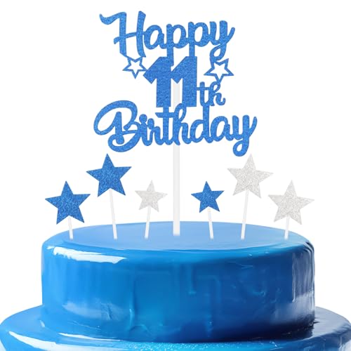 mciskin Royal Blue 11th Birthday Decorations for Boys,Personalised Happy 11th Birthday Cupcake Toppers for Cake,Glitter Royal Blue Cake Toppers for Girls Boys Women Men Party Favor Supplies Decor mciskin Royal Blue 11th Birthday Decorations for Boys,Personalised Happy 11th Birthday Cupcake Toppers for Cake,Glitter Royal Blue Cake Toppers for Girls Boys Women Men Party Favor Supplies Decor von mciskin