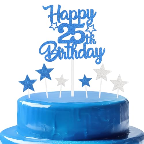 mciskin Royal Blue 25th Birthday Decorations for Boys,Personalised Happy 25th Birthday Cupcake Toppers for Cake,Glitter Royal Blue Cake Toppers for Girls Boys Women Men Party Favor Supplies Decor mciskin Royal Blue 25th Birthday Decorations for Boys,Personalised Happy 25th Birthday Cupcake Toppers for Cake,Glitter Royal Blue Cake Toppers for Girls Boys Women Men Party Favor Supplies Decor von mciskin