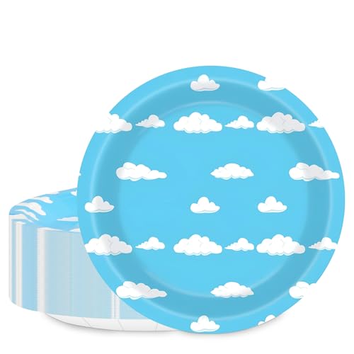 mciskin Wolken-Party-Tischdekoration, Kinder-Teller, 17,8 cm, geeignet für Kinderpartys, Spielzeug-Mottopartys von mciskin