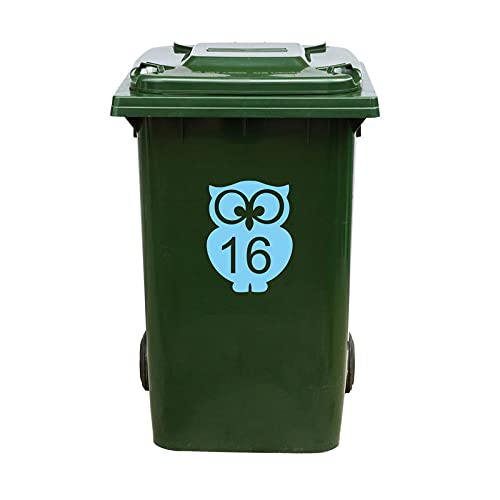 Kliko Aufkleber / Müllkasten Aufkleber - Nummer 16 - 17 x 22 - Hellblau von mcliving