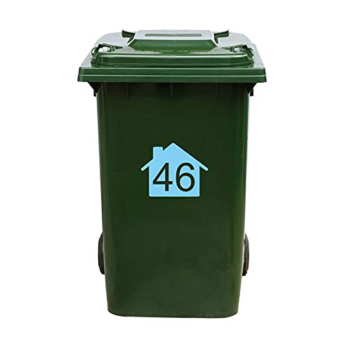 Kliko Aufkleber / Müllkasten Aufkleber - Nummer 46 - 22 x 17,5 - Hellblau von mcliving