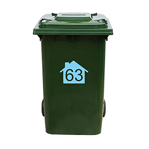 Kliko Aufkleber / Müllkasten Aufkleber - Nummer 63 - 22 x 17,5 - Hellblau von mcliving