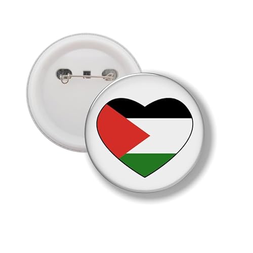 Knopf mit Stift - Herz Flagge Palästina von mcliving