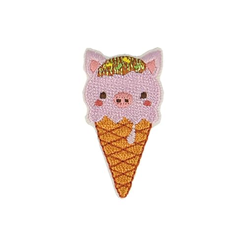 MDC Aufnäher zum Aufbügeln, Motiv: Tiere, Eiscreme, Schwein, 2,3 cm x 4,2 cm MDC Aufnäher zum Aufbügeln, Motiv: Tiere, Eiscreme, Schwein, 2,3 cm x 4,2 cm von mdc