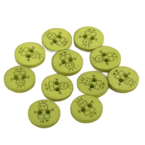 MDC Knöpfe, 2 Löcher, Jungen, 15 mm, Hellgrün, 6 Stück von mdc