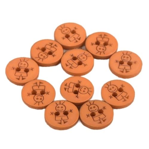 MDC Knöpfe, 2 Löcher, Jungen, 15 mm, Orange, Rostfarben von mdc
