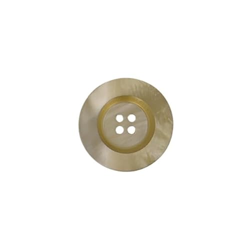 MDC Knopf, rund, 4 Löcher, 15 mm, Beige/Gold von mdc