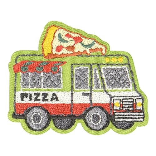 mdc Aufnäher zum Aufbügeln, Food Truck Pizza, 4,5 cm x 3,5 cm von mdc