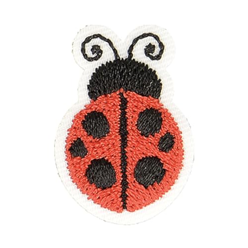 mdc Aufnäher zum Aufbügeln, Marienkäfer, Rot/Schwarz, 2,5 cm x 2 cm von MDC