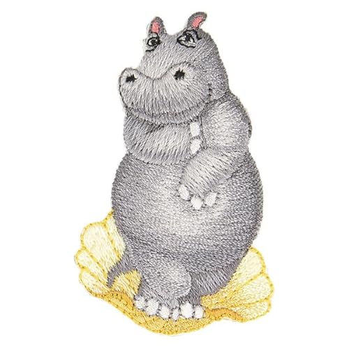 mdc Aufnäher zum Aufbügeln, Motiv: Nilpferd, 6 cm x 3,5 cm von MDC