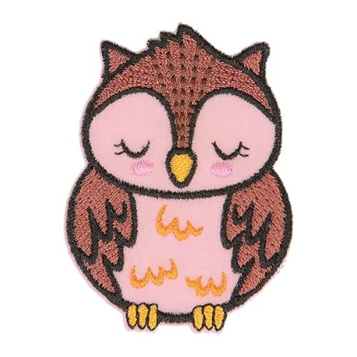 mdc Aufnäher zum Aufbügeln, schlafendes Tiere, Bio-Stoff, Eulenmotiv, 5 cm x 4 cm von MDC