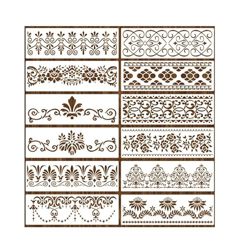 mdgfge 12 Stück Kuchendekorationsschablonen Vorlagen Blumen Hochzeit Kuchen Schablone Kuchenformen Hohl Spitze Cookie Dessert Dekoration DIY Backformen für Familie Kuchen Dekor Werkzeug mdgfge 12 Stück Kuchendekorationsschablonen Vorlagen Blumen Hochzeit Kuchen Schablone Kuchenformen Hohl Spitze Cookie Dessert Dekoration DIY Backformen für Familie Kuchen Dekor Werkzeug von mdgfge