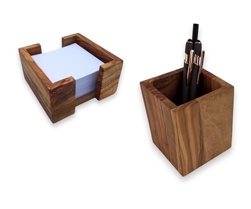 Zettelbox Notitzpapier Halter für 9x9cm Zettel, Stifthalter Becher, squaremood eckig handgefertigt aus Olivenholz, Geschenkidee. Zettelbox Notitzpapier Halter für 9x9cm Zettel, Stifthalter Becher, squaremood eckig handgefertigt aus Olivenholz, Geschenkidee. von medina mood