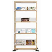 meet powered by PAPERFLOW Prospektständer Modell A Holz 4 Fächer 74,0 x 40,0 x 156,5 cm, 1 St. von meet powered by PAPERFLOW