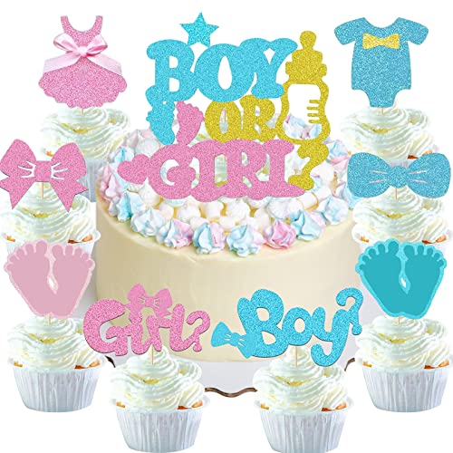25 Stück Gender Reveal Cupcake Topper Glitzer Blau Und Rosa Boy or Girl Tortendeko Baby Shower Torte Deko Junge Oder Mädchen Kuchen Deko Mit 8 Stilen 25 Stück Gender Reveal Cupcake Topper Glitzer Blau Und Rosa Boy or Girl Tortendeko Baby Shower Torte Deko Junge Oder Mädchen Kuchen Deko Mit 8 Stilen von meetyours