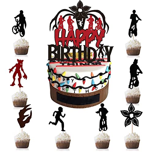 Happy Birthday Kuchendeko Schwarz, Geburtstag Tortendeko Junge Mädchen, Geburtstag Kuchendekoration Cake Topper Geeignet Für Cupcake Dekoration Und Theme Party Supplies von meetyours