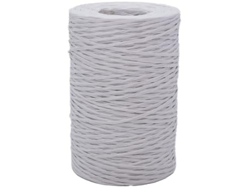 Papierbindedraht 205 m, Ø 0,4mm - Papierdraht Bindedraht Blumendraht Basteldraht - Ideal für Blumengestecke DIY Bastelprojekte Dekoration Trockenblumenstrauß Garten (WEISS) von meindekoartikel