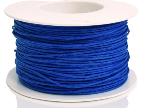 Papierdraht 100m // 2mm // Draht mit Papier umwickelt // Dekodraht Basteldraht Bindedraht zum Basteln und Dekorieren (Blau) von meindekoartikel