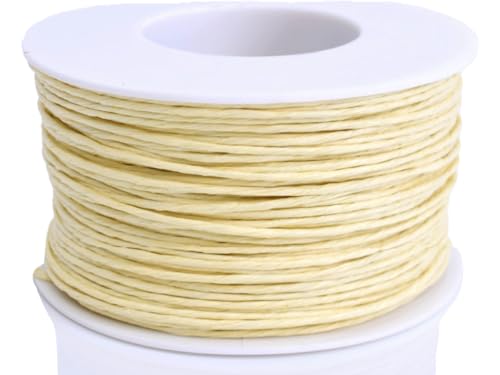 Papierdraht 100m // 2mm // Draht mit Papier umwickelt // Dekodraht Basteldraht Bindedraht zum Basteln und Dekorieren (Champagner) von meindekoartikel