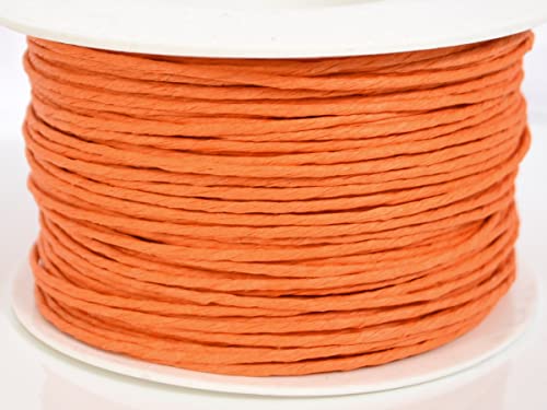 Papierdraht 100m // 2mm // Draht mit Papier umwickelt // Dekodraht Basteldraht Bindedraht zum Basteln und Dekorieren (Orange) von meindekoartikel
