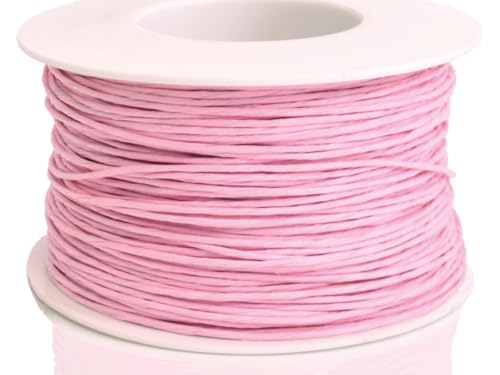 Papierdraht 100m // 2mm // Draht mit Papier umwickelt // Dekodraht Basteldraht Bindedraht zum Basteln und Dekorieren (Rosa) von meindekoartikel