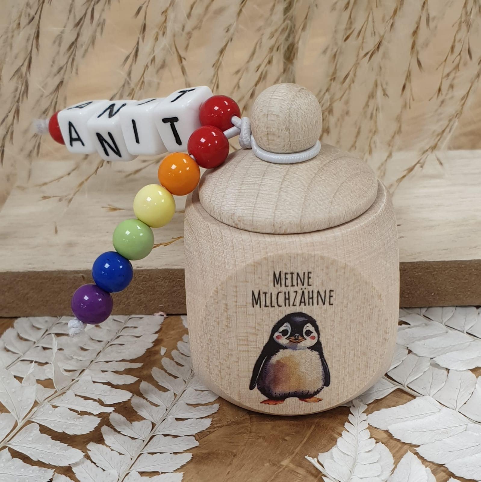 Zahndose Aus Holz Pinguin - Personalisiert Zur Aufbewahrung Der Milchzähne Zahndose Aus Holz Pinguin - Personalisiert Zur Aufbewahrung Der Milchzähne von meinkerzenshop